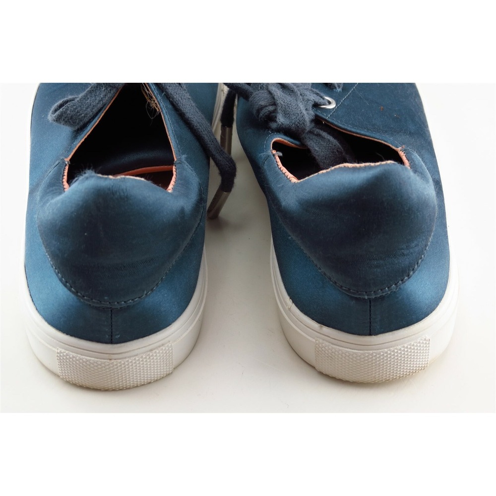 Topshop Lace Up Fashion Sneakers Blue Fabric Women Shoes 4‎ M - Picture 4 of 7